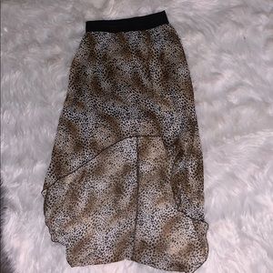 High low cheetah print skirt